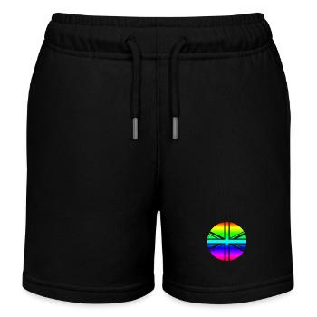 rond UK Union Jack drapeau arc-en-ciel mod - Short de jogging enfant bio Stanley/Stella - noir - Devant