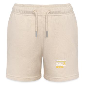 Architect Drafting Wavy Lines Construction Funny - Kids Organic Sweat Shorts by Stanley/Stella - soft Ecru - Front
