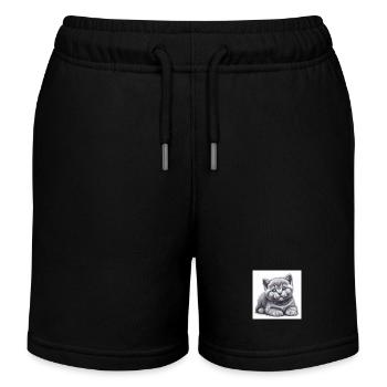 British Shorthair - Kids Organic Sweat Shorts by Stanley/Stella - black - Front