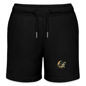 Moon shark - Kids Organic Sweat Shorts by Stanley/Stella - black - Front