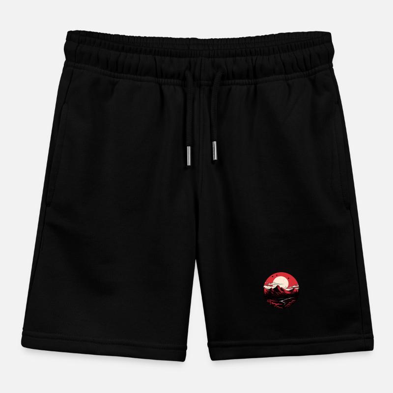 Full moon mountains Kids Organic Sweat Shorts by Stanley/Stella