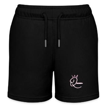 Queen-Logo mit Krone - Kinder Organic Joggingshorts Mini Bolter von Stanley/Stella - Schwarz - Vorne