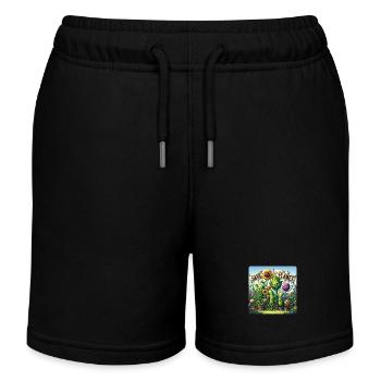 Pflanzen Familie - Kinder Organic Joggingshorts Mini Bolter von Stanley/Stella - Schwarz - Vorne