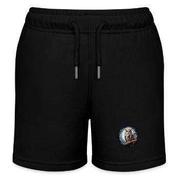 Große Eule - Kinder Organic Joggingshorts Mini Bolter von Stanley/Stella - Schwarz - Vorne