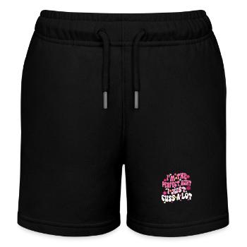 Ich bin die perfekte Tante, ich fluche nur viel Groovy Tante - Kinder Organic Joggingshorts Mini Bolter von Stanley/Stella - Schwarz - Vorne