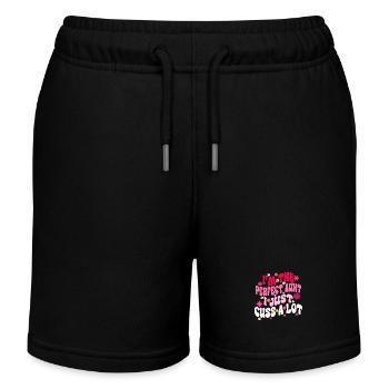 Ich bin die perfekte Tante, ich fluche nur viel Groovy - Kinder Organic Joggingshorts Mini Bolter von Stanley/Stella - Schwarz - Vorne