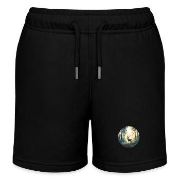 Cerf solitaire - Short de jogging enfant bio Stanley/Stella - noir - Devant