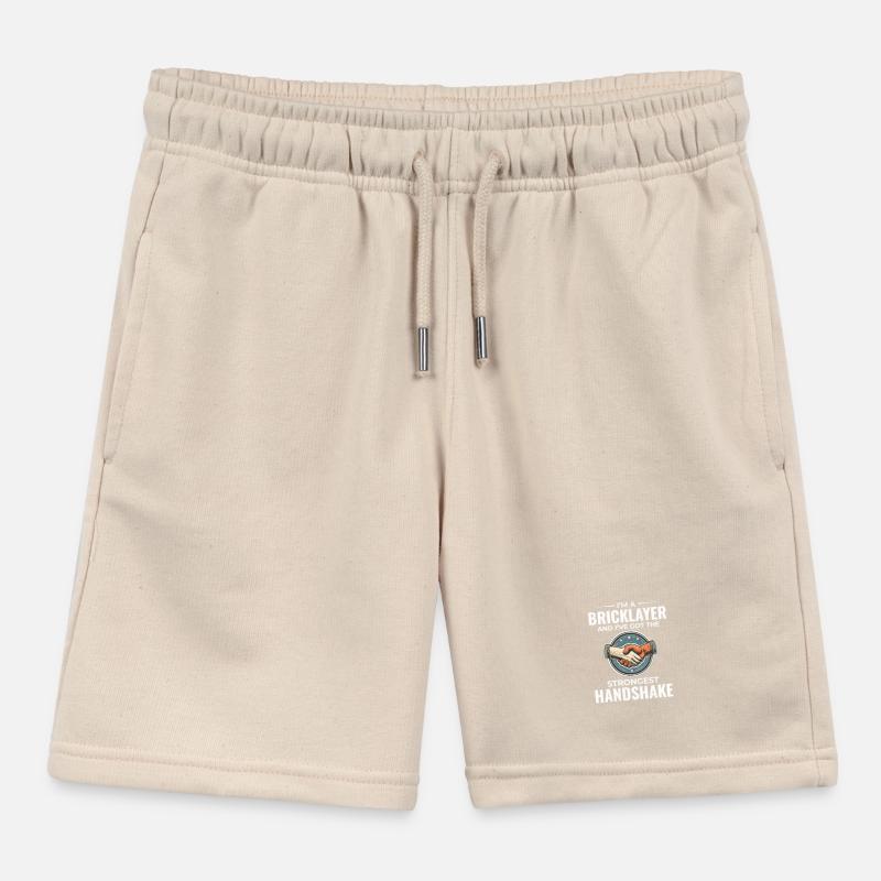 Bricklayer Wit: Crafting Solid Handshakes Kids Organic Sweat Shorts by Stanley/Stella