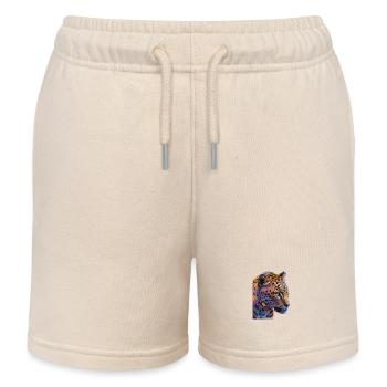 Leopard - Kids Organic Sweat Shorts by Stanley/Stella - soft Ecru - Front