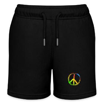peace sign rainbow 02 - Kinder Organic Joggingshorts Mini Bolter von Stanley/Stella - Schwarz - Vorne
