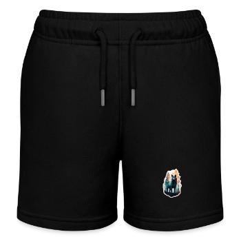 Nordischer Wolf voller Wald - Kinder Organic Joggingshorts Mini Bolter von Stanley/Stella - Schwarz - Vorne