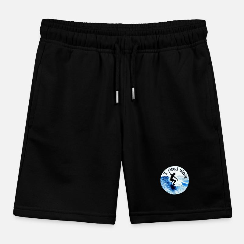 I need a wave - surfer on a board Kids Organic Sweat Shorts by Stanley/Stella