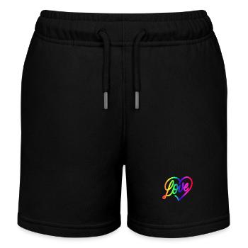 Amour AMOUR amour Coeur Arc-en-ciel - Short de jogging enfant bio Stanley/Stella - noir - Devant