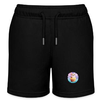 Cupcake-Corgi - Kinder Organic Joggingshorts Mini Bolter von Stanley/Stella - Schwarz - Vorne