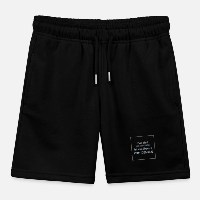Funny Sayings - Thinker vs. Sixpack Kids Organic Sweat Shorts by Stanley/Stella