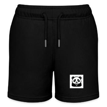 Cheerful Panda Bear - Kids Organic Sweat Shorts by Stanley/Stella - black - Front