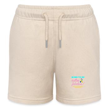 La sensibilisation au syndrome de Down est très fabuleuse - Short de jogging enfant bio Stanley/Stella - écru doux - Devant