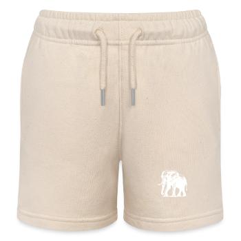 Portrait d’éléphant - Trompe de safari avec défenses - Short de jogging enfant bio Stanley/Stella - écru doux - Devant