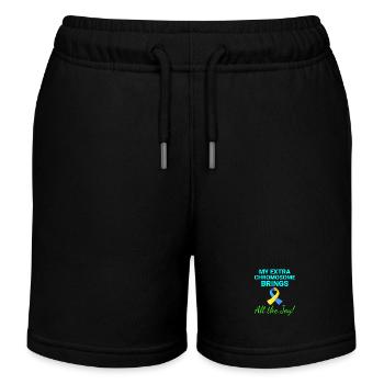 Down-Syndrom-Bewusstsein Joyful Extra Chromosom - Kinder Organic Joggingshorts Mini Bolter von Stanley/Stella - Schwarz - Vorne