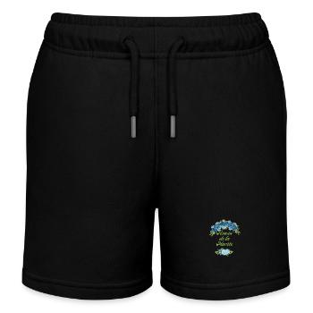 Zeuge der Braut Blaue Blumen - passendes T-Shirt - Kinder Organic Joggingshorts Mini Bolter von Stanley/Stella - Schwarz - Vorne