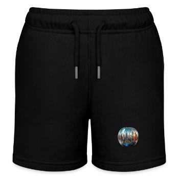 The Big A - Kids Organic Sweat Shorts by Stanley/Stella - black - Front