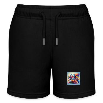 Flux de couleurs de l’abstraction - Short de jogging enfant bio Stanley/Stella - noir - Devant
