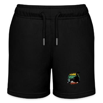 Cat - Kids Organic Sweat Shorts by Stanley/Stella - black - Front