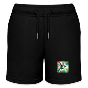 Hummingbird - Kids Organic Sweat Shorts by Stanley/Stella - black - Front