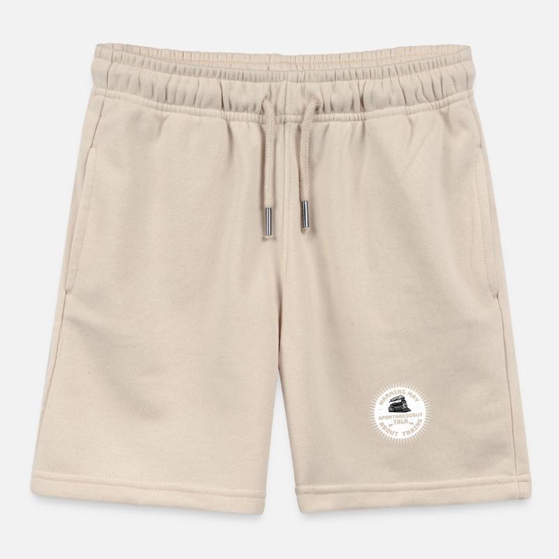 Warning May Spontaneously Talk About Trains Spruch Kinder Organic Joggingshorts Mini Bolter von Stanley/Stella