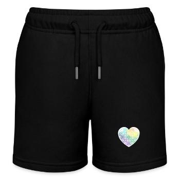 Coeur en Mandala et motifs de zentangle Arc en Cie - Short de jogging enfant bio Stanley/Stella - noir - Devant