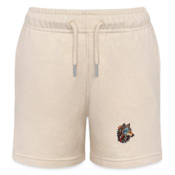 Wolf Indianer - Kinder Organic Joggingshorts Mini Bolter von Stanley/Stella - Natur - Vorne