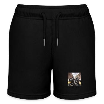 Rafting Gorillas - Kinder Organic Joggingshorts Mini Bolter von Stanley/Stella - Schwarz - Vorne