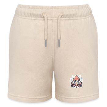 Squid Lover - Kids Organic Sweat Shorts by Stanley/Stella - soft Ecru - Front