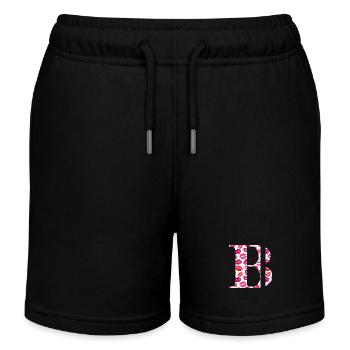Lettre b bisous - Short de jogging enfant bio Stanley/Stella - noir - Devant