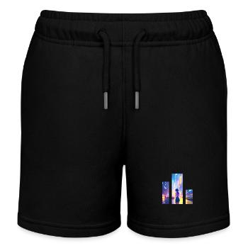 Mädchen in der Stadt - Kinder Organic Joggingshorts Mini Bolter von Stanley/Stella - Schwarz - Vorne