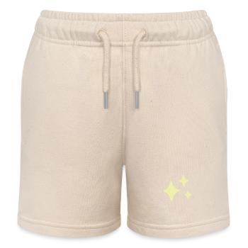 Sparkles Yellow - Kids Organic Sweat Shorts by Stanley/Stella - soft Ecru - Front
