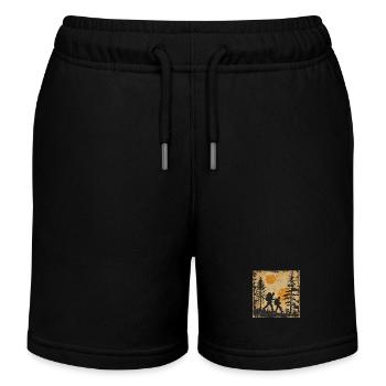 Randonnée, Randonnée, Montagnes, Nature, Camping, Sommet, Alpes - Short de jogging enfant bio Stanley/Stella - noir - Devant