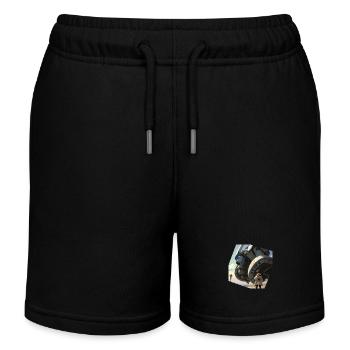 Manga Riesiger Roboter - Kinder Organic Joggingshorts Mini Bolter von Stanley/Stella - Schwarz - Vorne