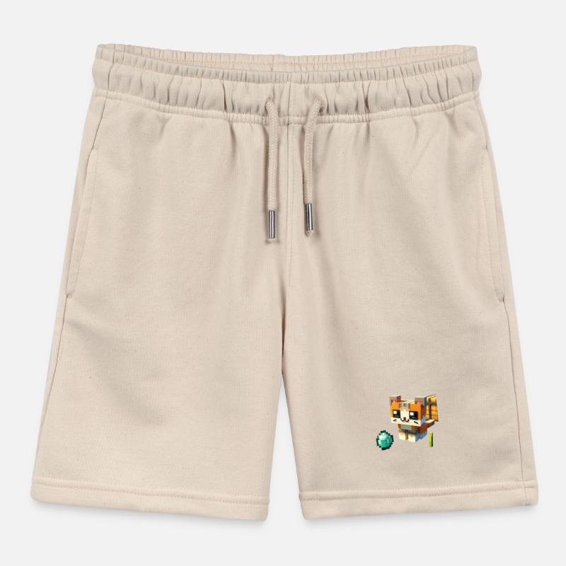 Pixel Cat Kids Organic Sweat Shorts by Stanley/Stella