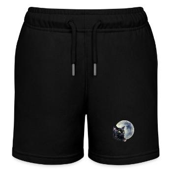 Mond Katze - Kinder Organic Joggingshorts Mini Bolter von Stanley/Stella - Schwarz - Vorne