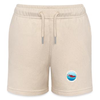 Full Throttle Fun: Hydroplane Racing Laughs - Kids Organic Sweat Shorts by Stanley/Stella - soft Ecru - Front