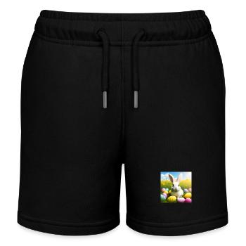 süßer Osterhase zwischen Ostereiern - Kinder Organic Joggingshorts Mini Bolter von Stanley/Stella - Schwarz - Vorne