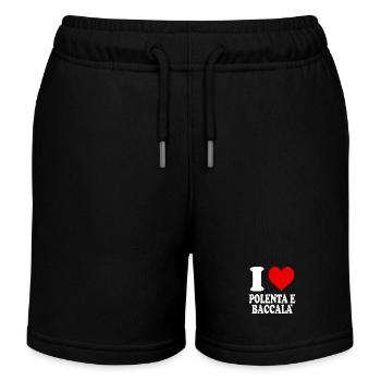 J’aime Polenta Cod Coeur Drôle Spirituel - Short de jogging enfant bio Stanley/Stella - noir - Devant