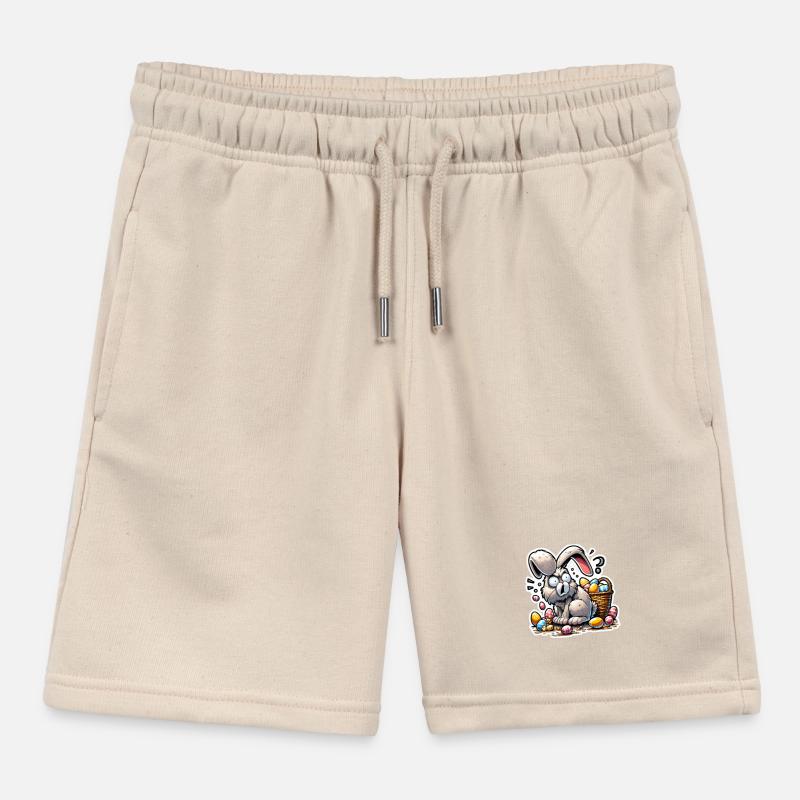 Easter Bunny Stressed Kids Organic Sweat Shorts by Stanley/Stella