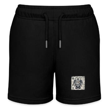 demon style cyborg steampunk cyberpunk - Kids Organic Sweat Shorts by Stanley/Stella - black - Front