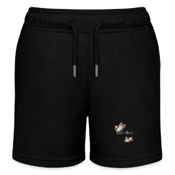The Floral Bride - Bachelorette Party Gift Idea - Kids Organic Sweat Shorts by Stanley/Stella - black - Front