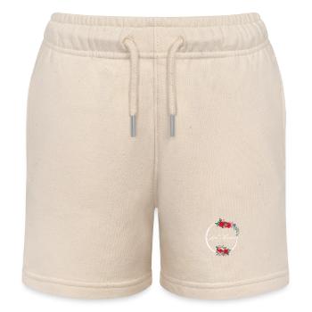 The Red Floral Bride - Bride Gift Idea - Kids Organic Sweat Shorts by Stanley/Stella - soft Ecru - Front
