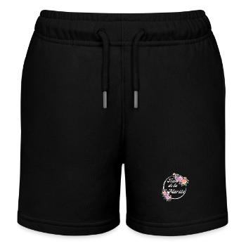 Team der rosa Blumenbraut - Junggesellinnenabschied Geschenkidee - Kinder Organic Joggingshorts Mini Bolter von Stanley/Stella - Schwarz - Vorne
