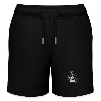 Loutre avec lunettes de soleil et chapeau, Karl Otter - Short de jogging enfant bio Stanley/Stella - noir - Devant