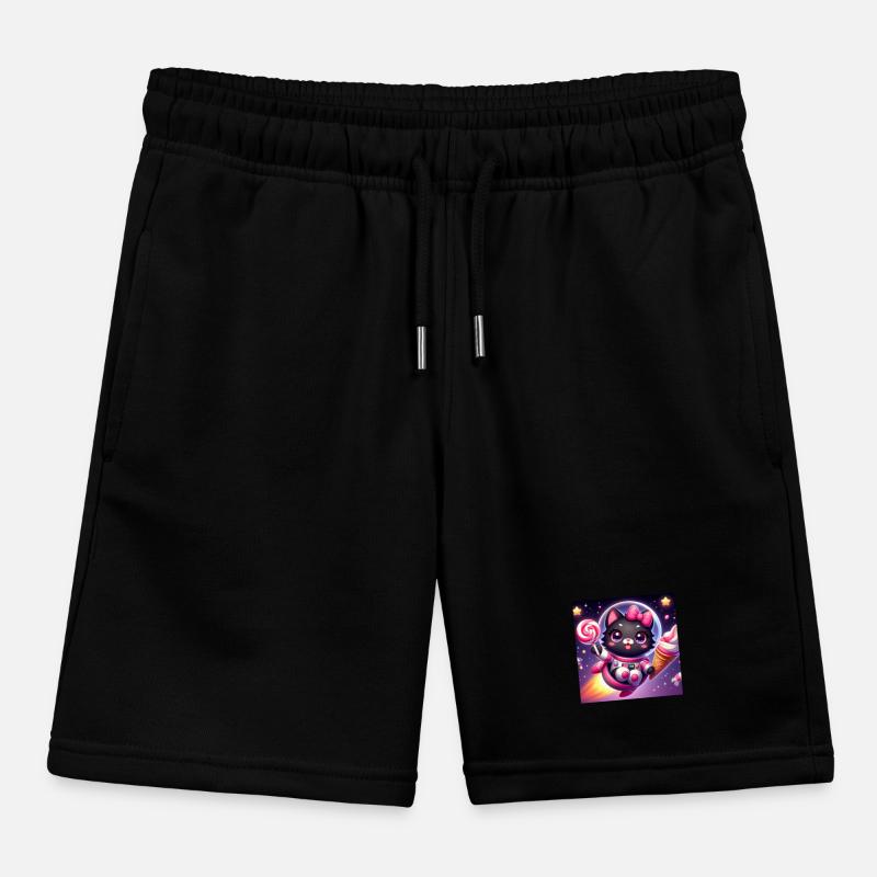 Space Kitty mit Softeis und Lolli im Weltall Kinder Organic Joggingshorts Mini Bolter von Stanley/Stella